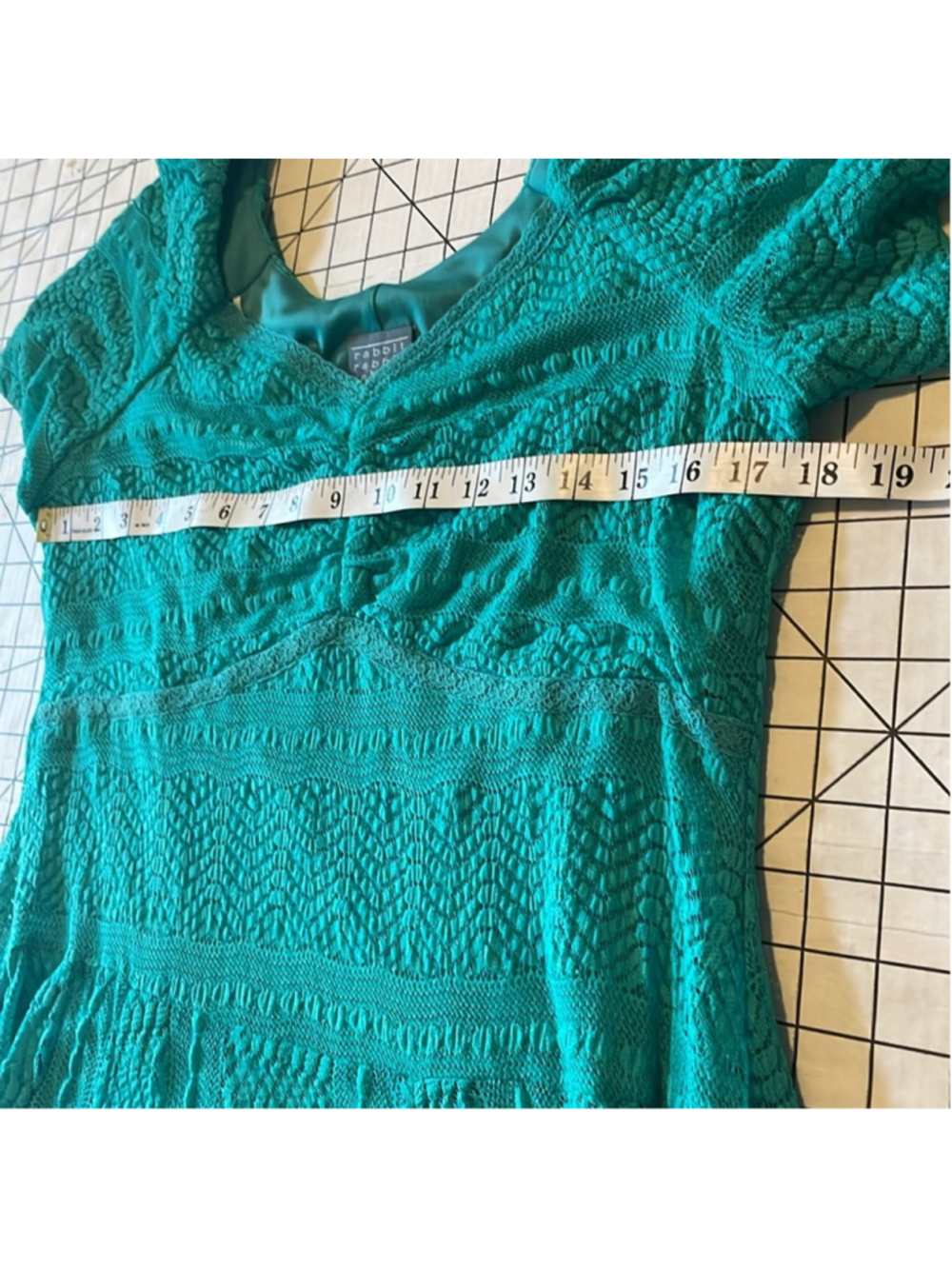 Rabbit Rabbit Designs Teal Turquoise Lace Dress - Picture 6 of 11